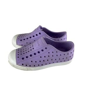 Native Jefferson Shoes Girls Sz 10 Purple Perforated Slip On Water Sneakers